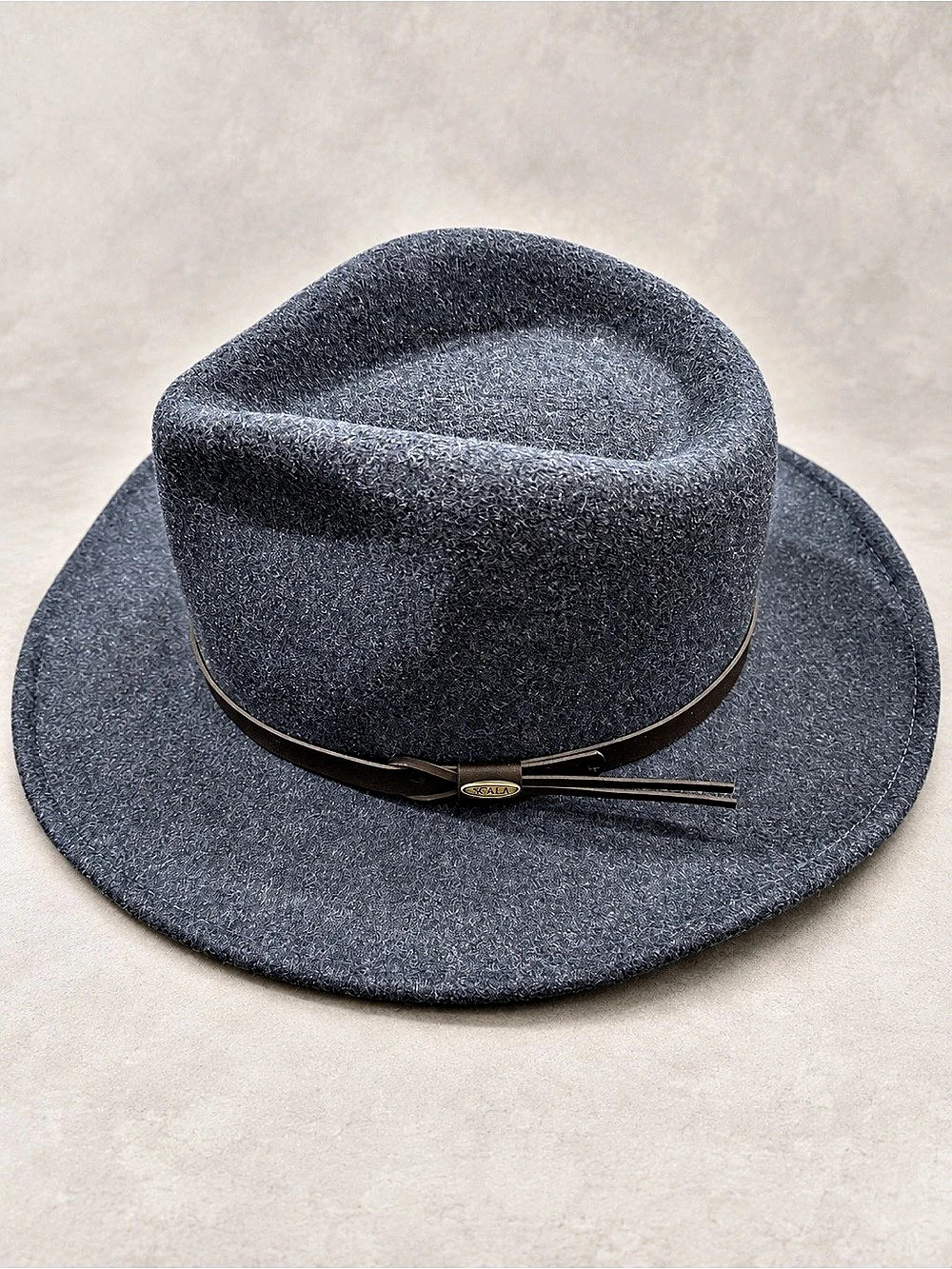 Scala Anchorage Charcoal Gray Wool Felt Outback Hat Wide Brim